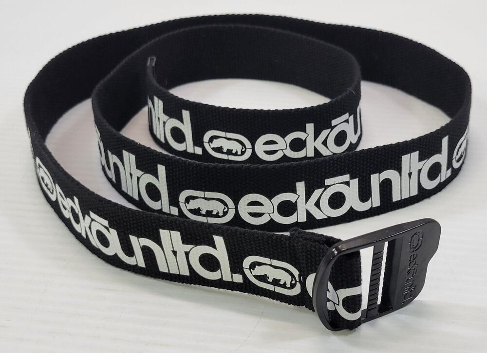 MM) Ecko Unltd Rhino Black Buckle Fabric Cargo Belt Size 38